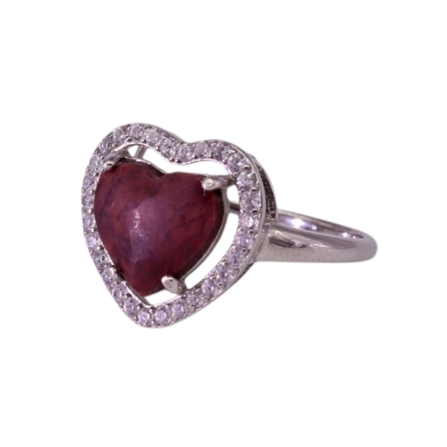 Ring in Herzform aus dunklem Sassalbo-Marmor