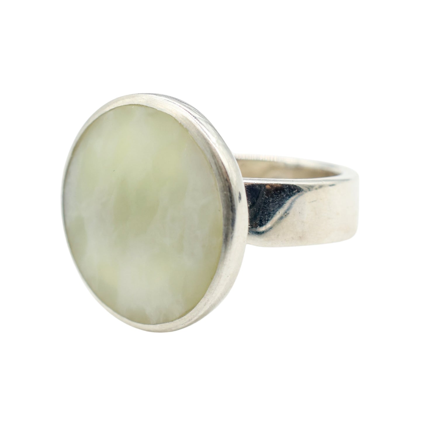 Adjustable Medium Ring Made of Jade Nephrite from Valposchiavo
