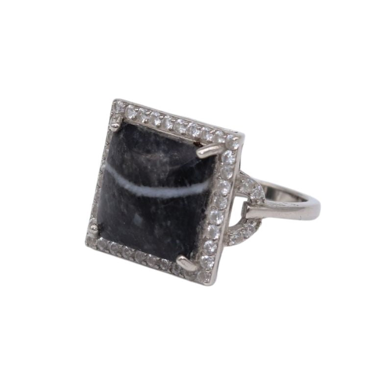 Women’s Ring in Lake Stone with White Veining