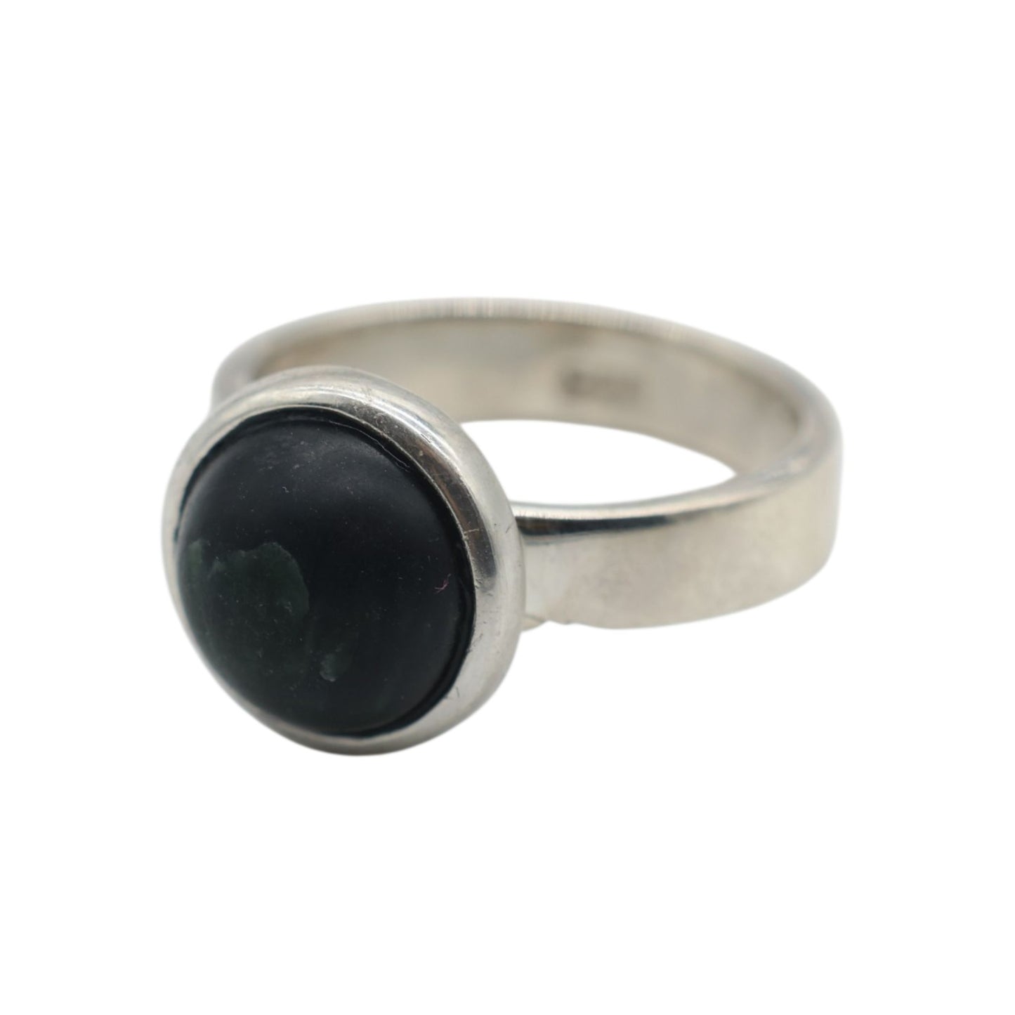 Adjustable Ring Made of Black Serpentine from Valposchiavo