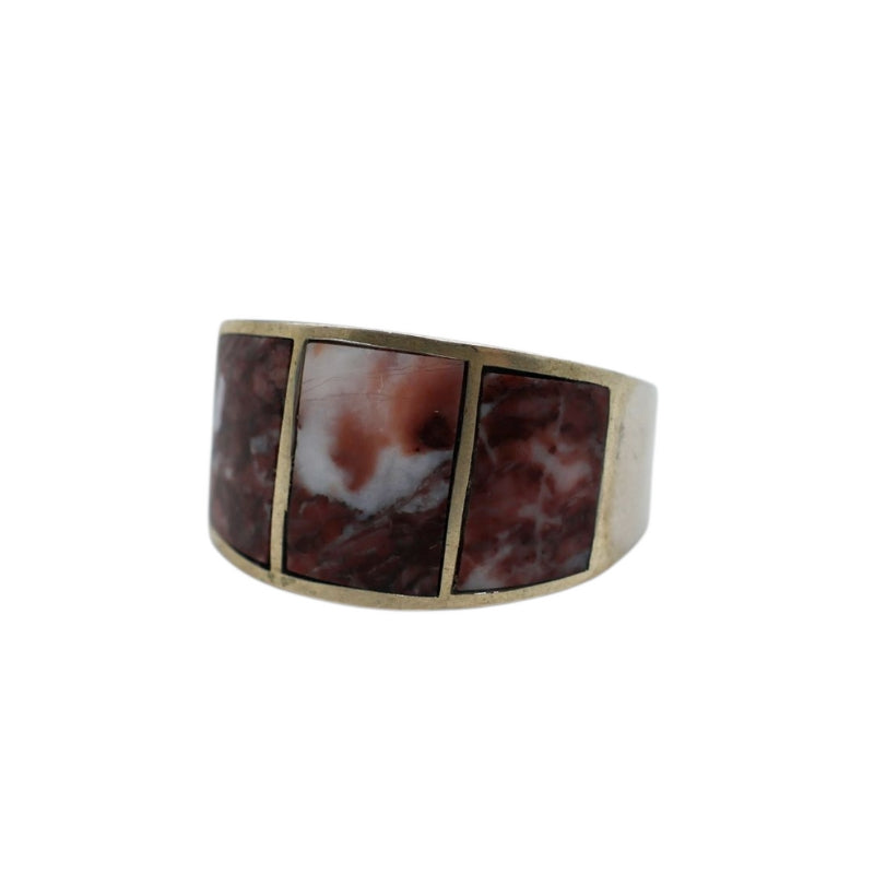 Unisex Three-Stone Ring in Sassalbo Marble