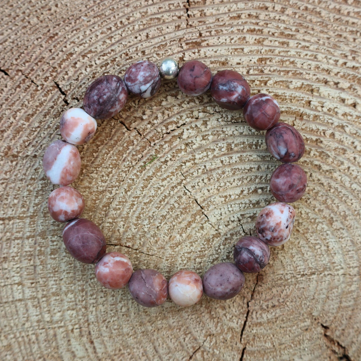 Bracelet with Red Sassalbo Marble Beads