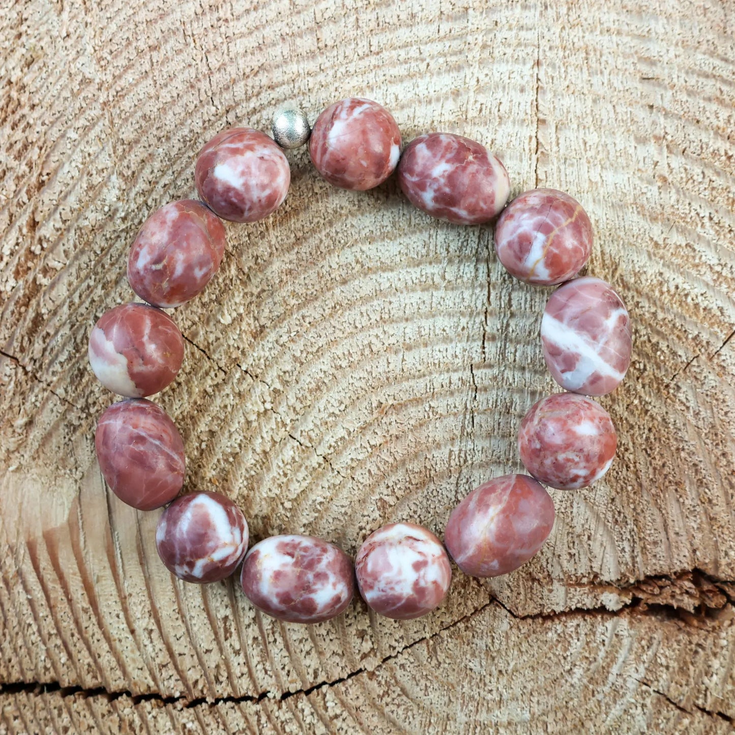 Bracelet with Spheres Made of Sassalbo Marble from Valposchiavo