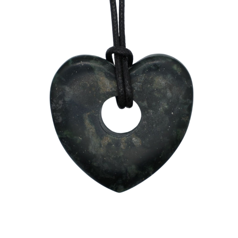 Black Serpentine Heart Pendant