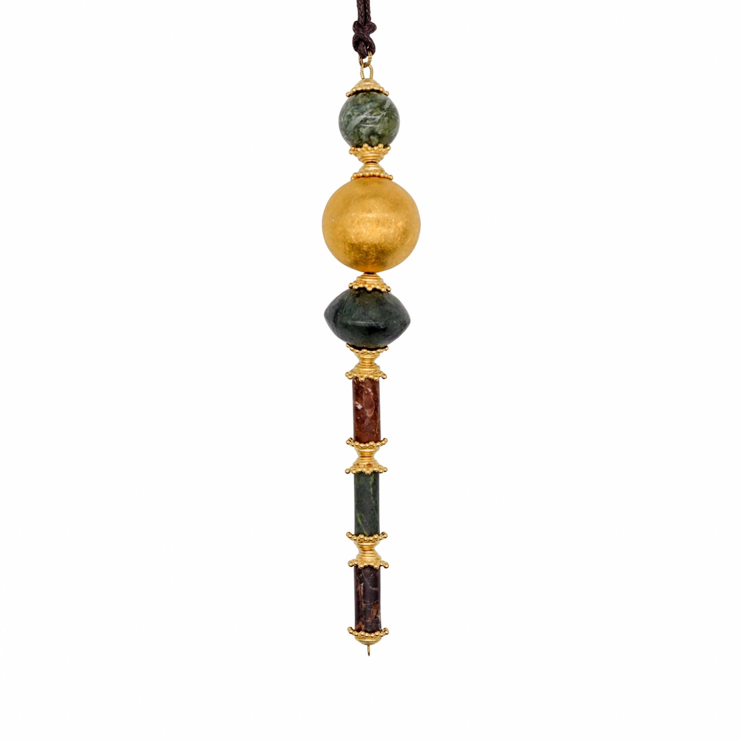 Pendant in Graubünden Stone with Gold-Plated Silver