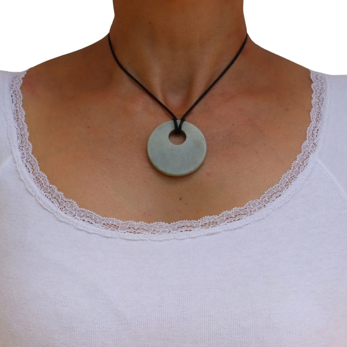 Minimalist Pendant in Nephrit Jade from Valposchiavo