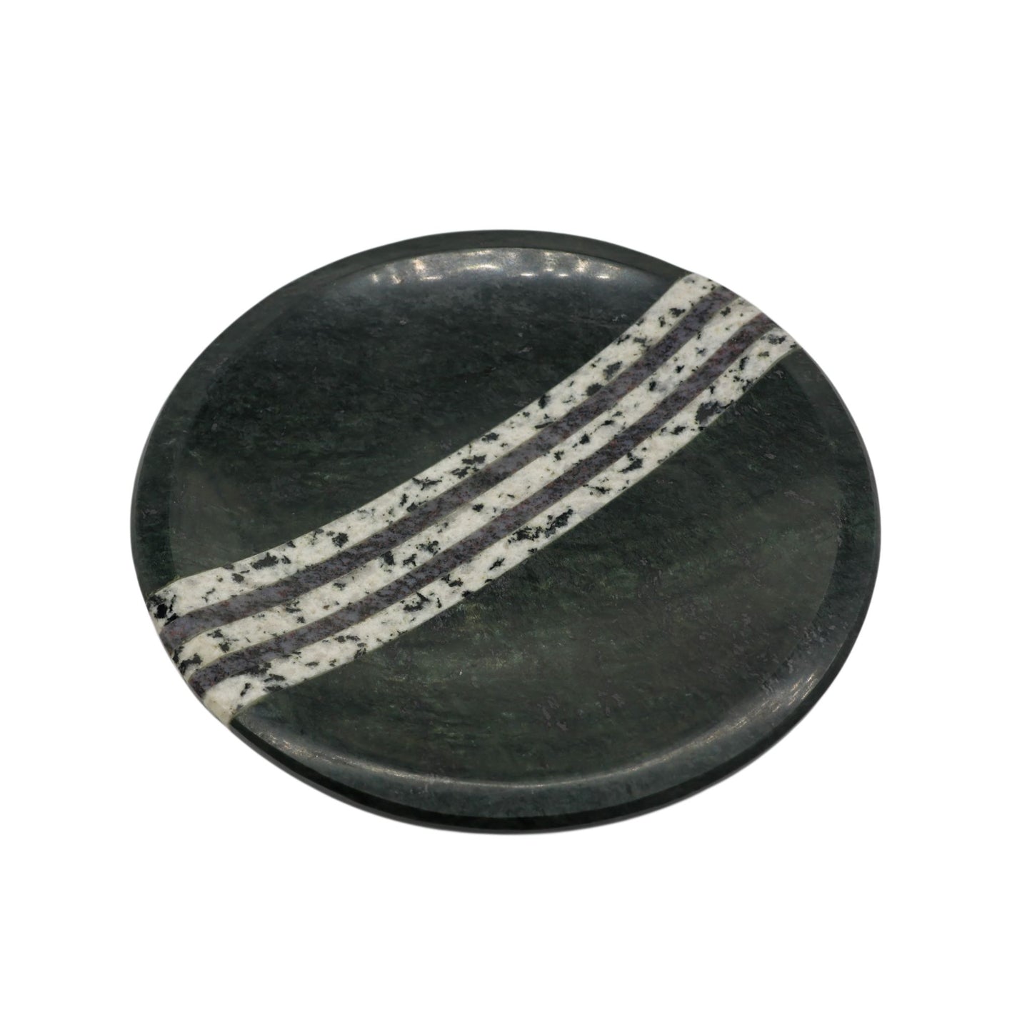 Medium-Sized Bowl in Black Serpentine with Decorative Stripes