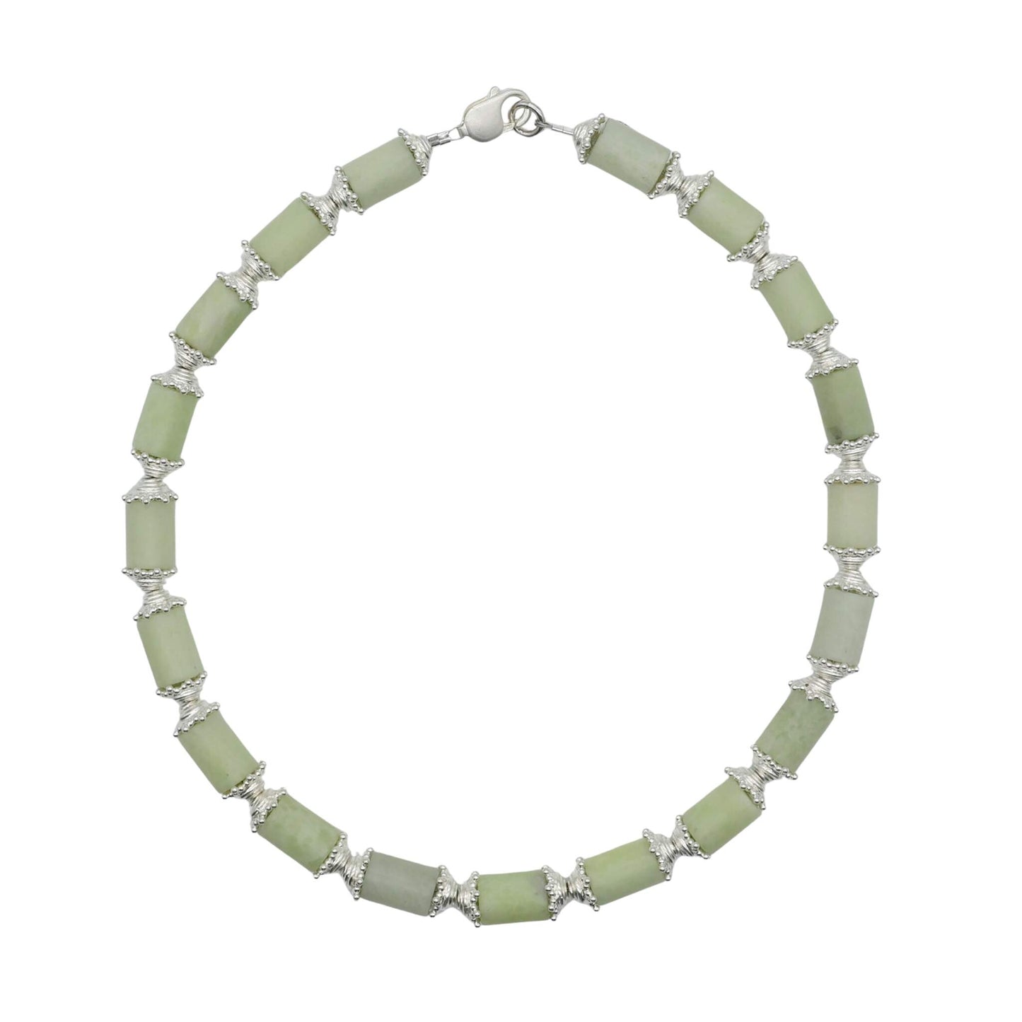 Nephrite Jade Necklace from Valposchiavo with Silver Inlays