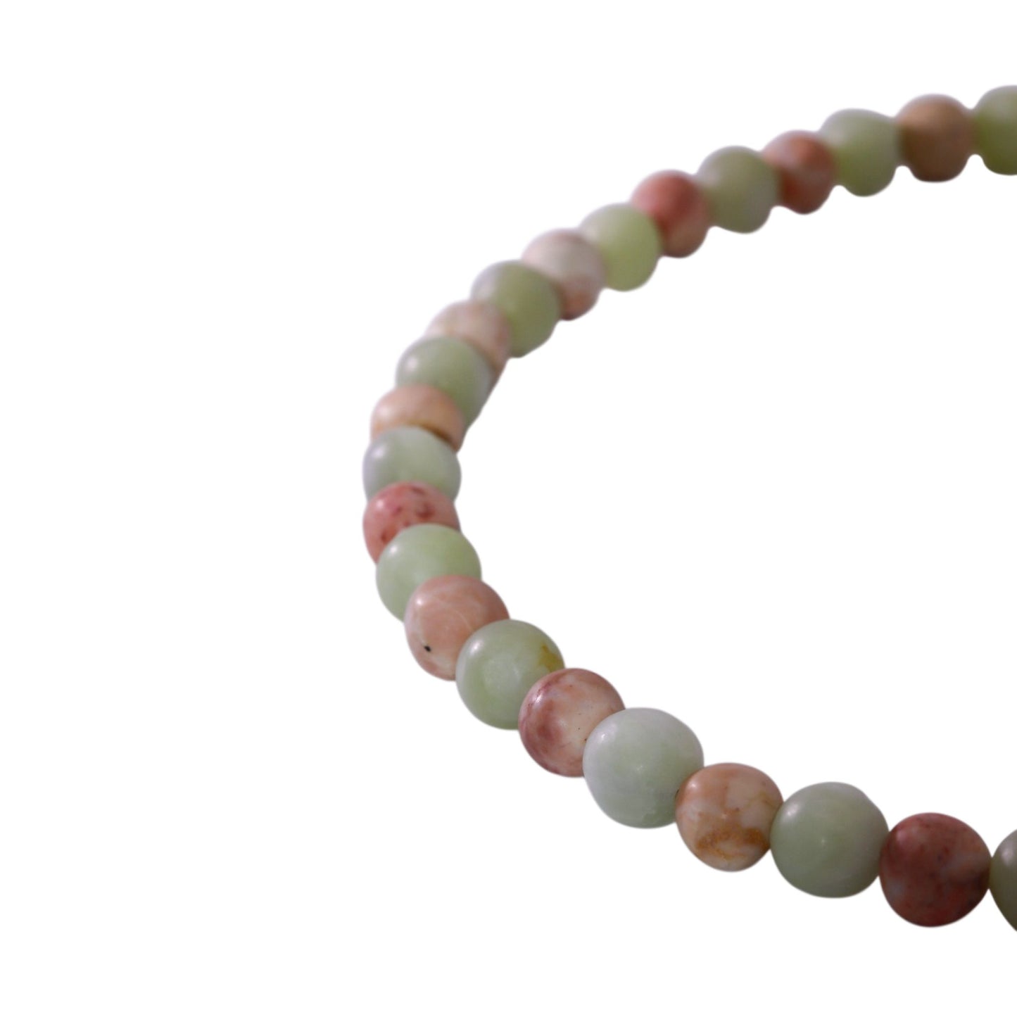 Necklace in Light Nephrite Jade and Sassalbo Marble