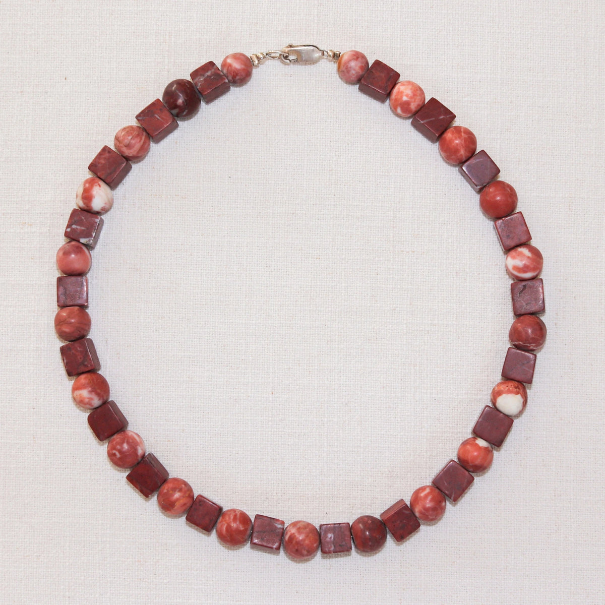 Necklace with Spheres and Cubes in Sassalbo Marble
