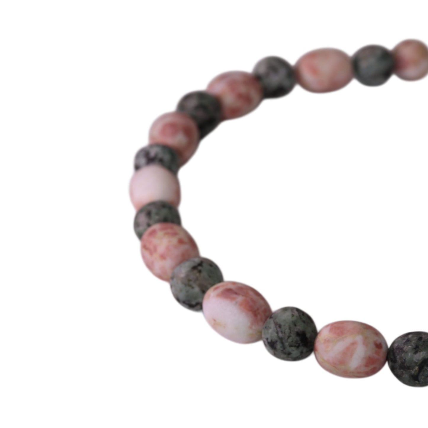 Necklace in Pink Sassalbo Marble & Aqua Green Lake Stone