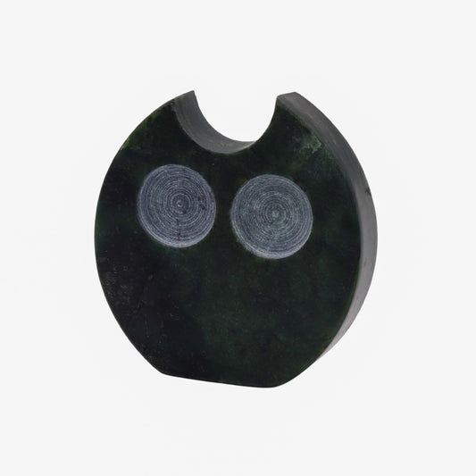 Decorative Stone Owl in Green Serpentine from Valposchiavo
