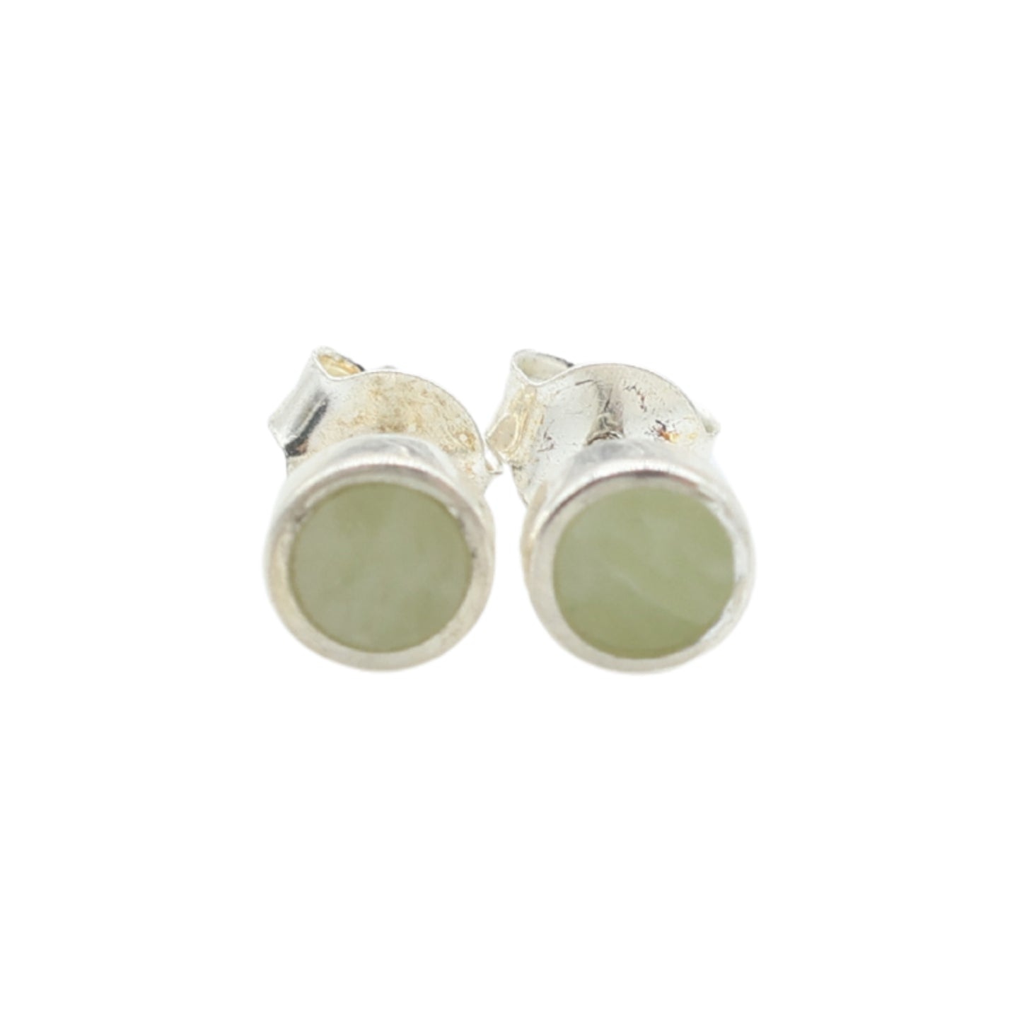 Earrings Made of Light Nephrite Jade from Valposchiavo