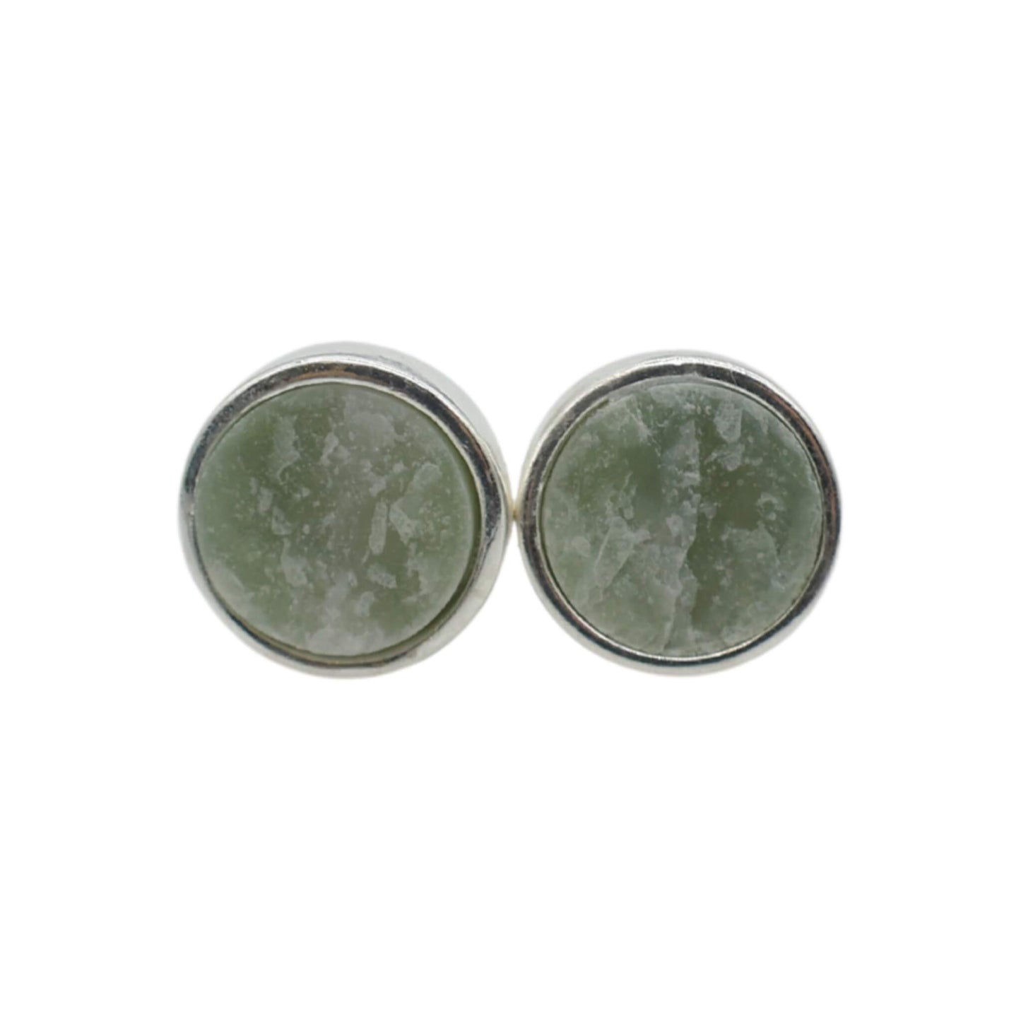 Earrings in Raw Nephrite Jade from Valposchiavo
