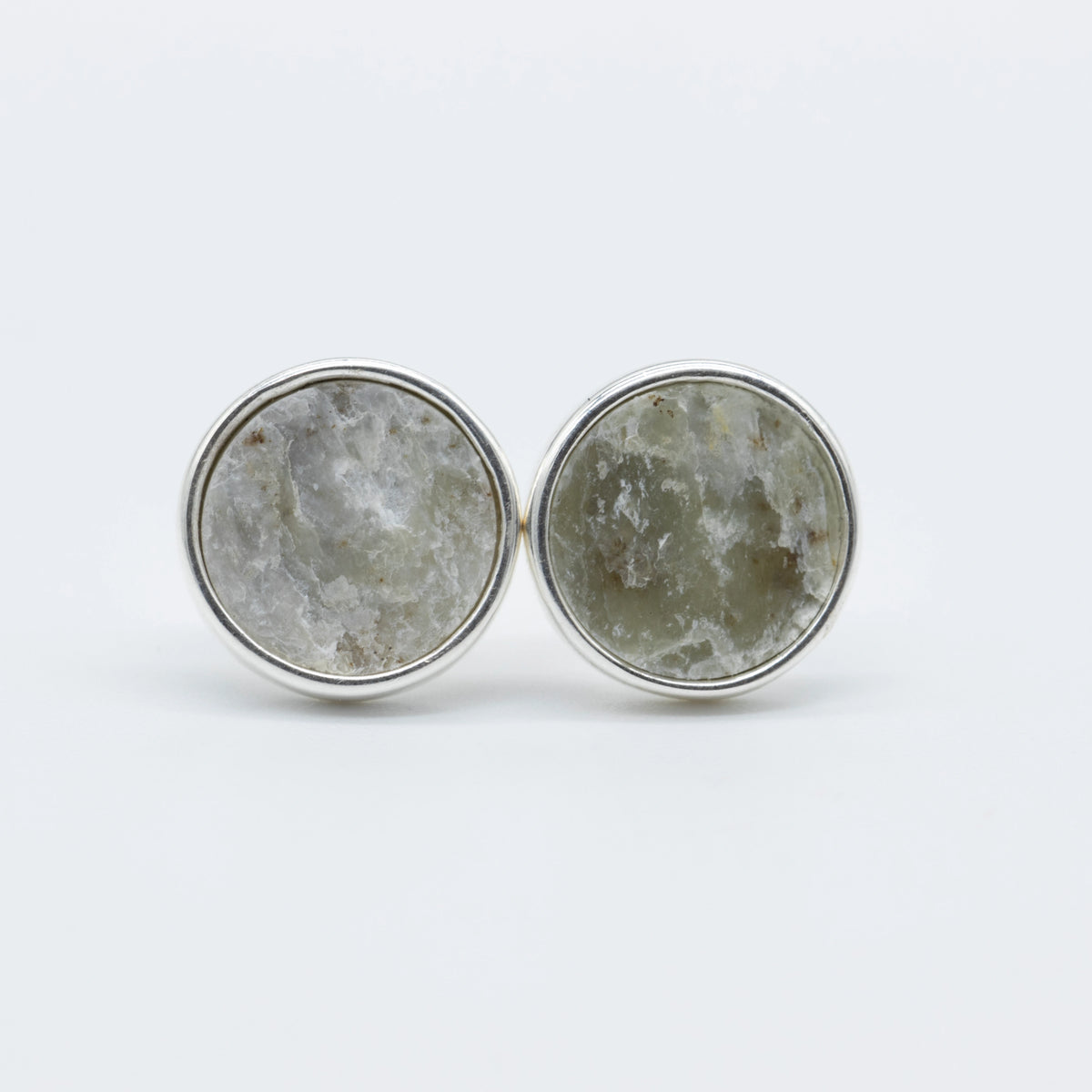 Raw Nephrite Jade Earrings from Valposchiavo 11 mm