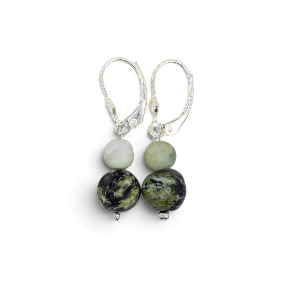 Ohrhänger aus Nephrit Jade und grünem Seestein