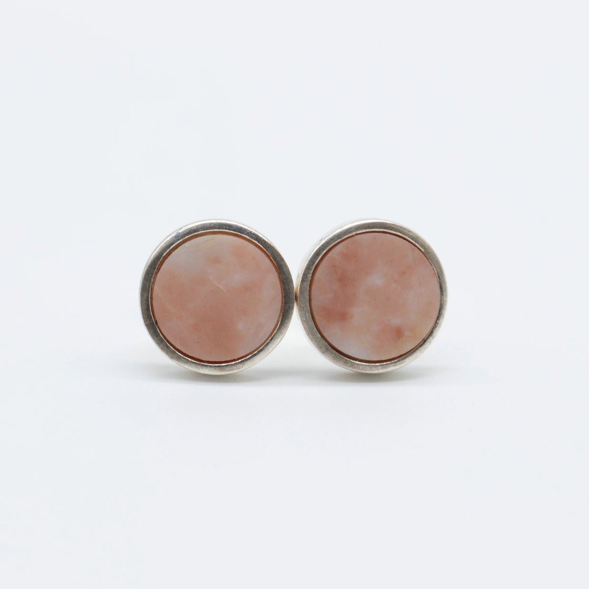 Ohrringe aus rosa Sassalbo Marmor aus der Valposchiavo, 9 mm