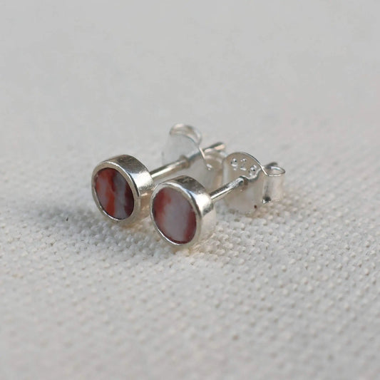 Earrings in Red and White Sassalbo Marble