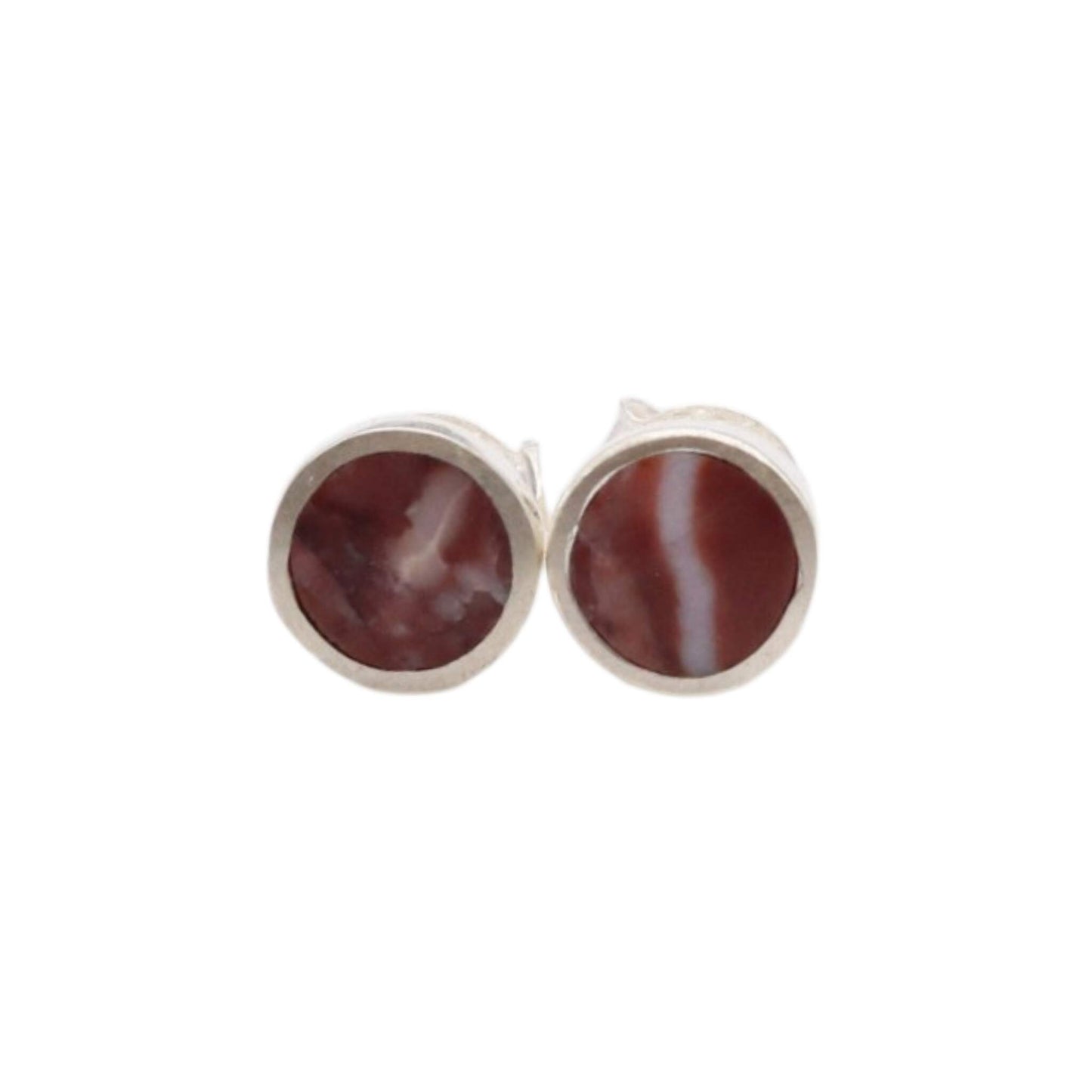 Earrings in Red and White Sassalbo Marble