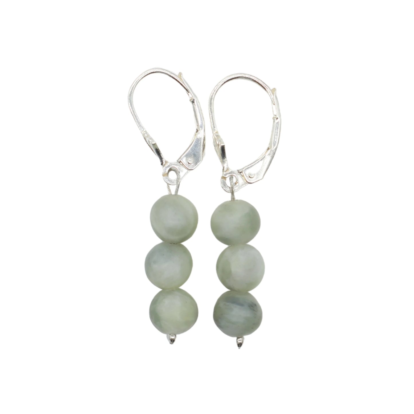 Drop Earrings in Nephrite Jade from Valposchiavo