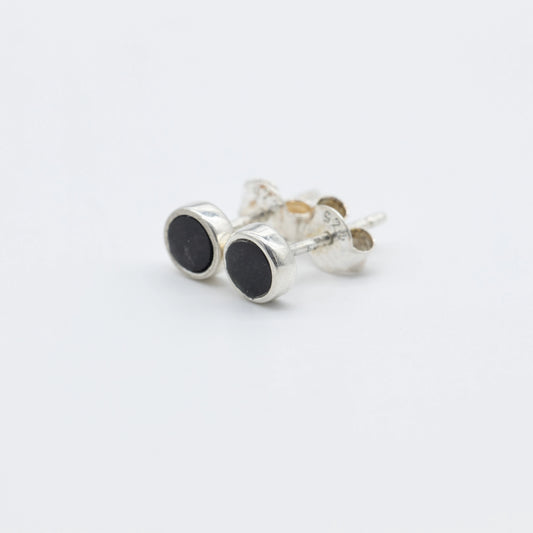 Earrings in Black Serpentine from Valposchiavo