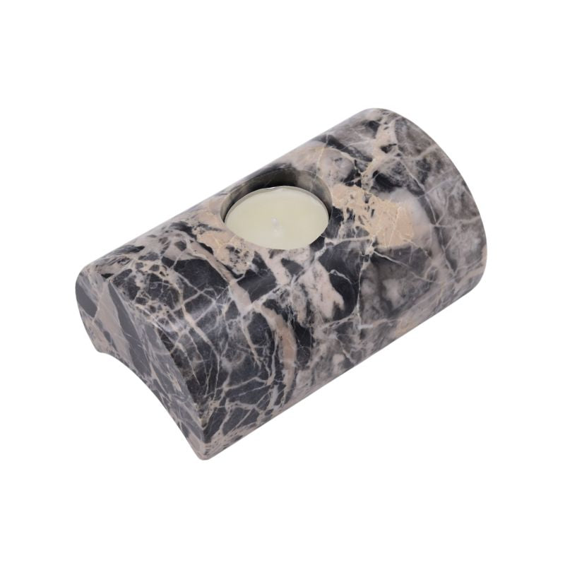 Cylindrical Candle Holder in Special Sassalbo Marble