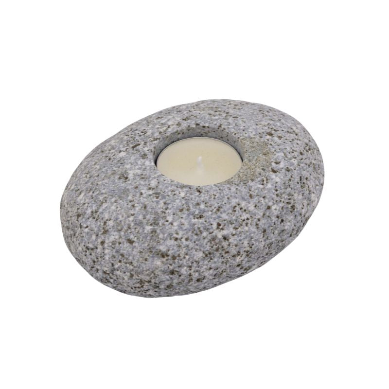 Candle Holder Made of Gray Palü Granite