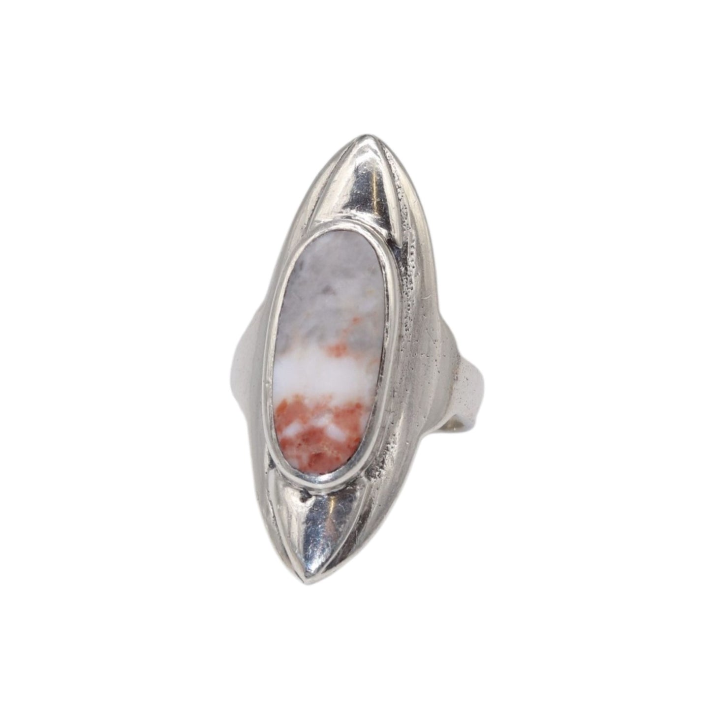 Silver Ring with Special Sassalbo Marble Detail