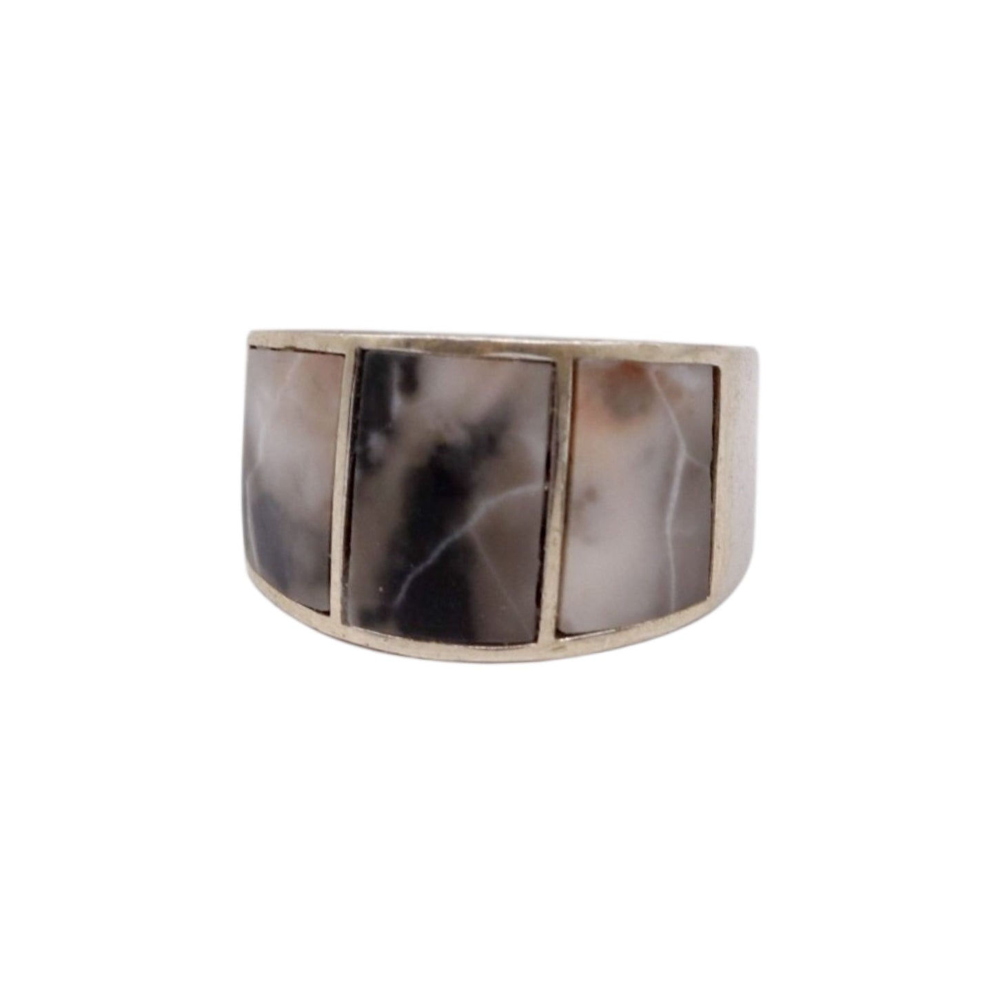 Unisex Ring with Three Special Sassalbo Marble Stones