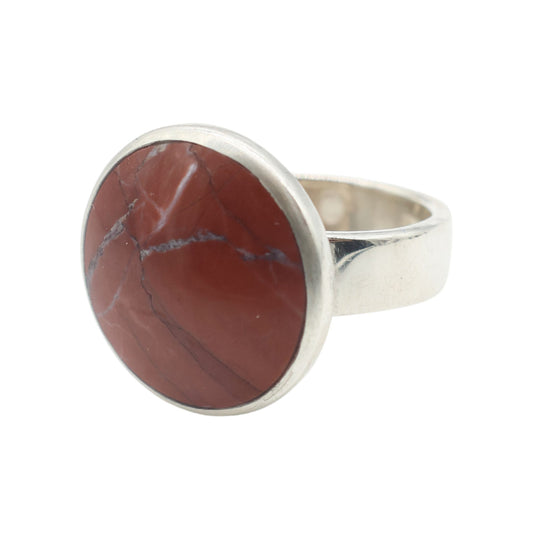 Adjustable Medium Ring in Sassalbo Marble, Wine Red