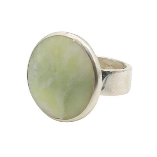 Adjustable Ring Made of Nephrite Jade from Poschiavo