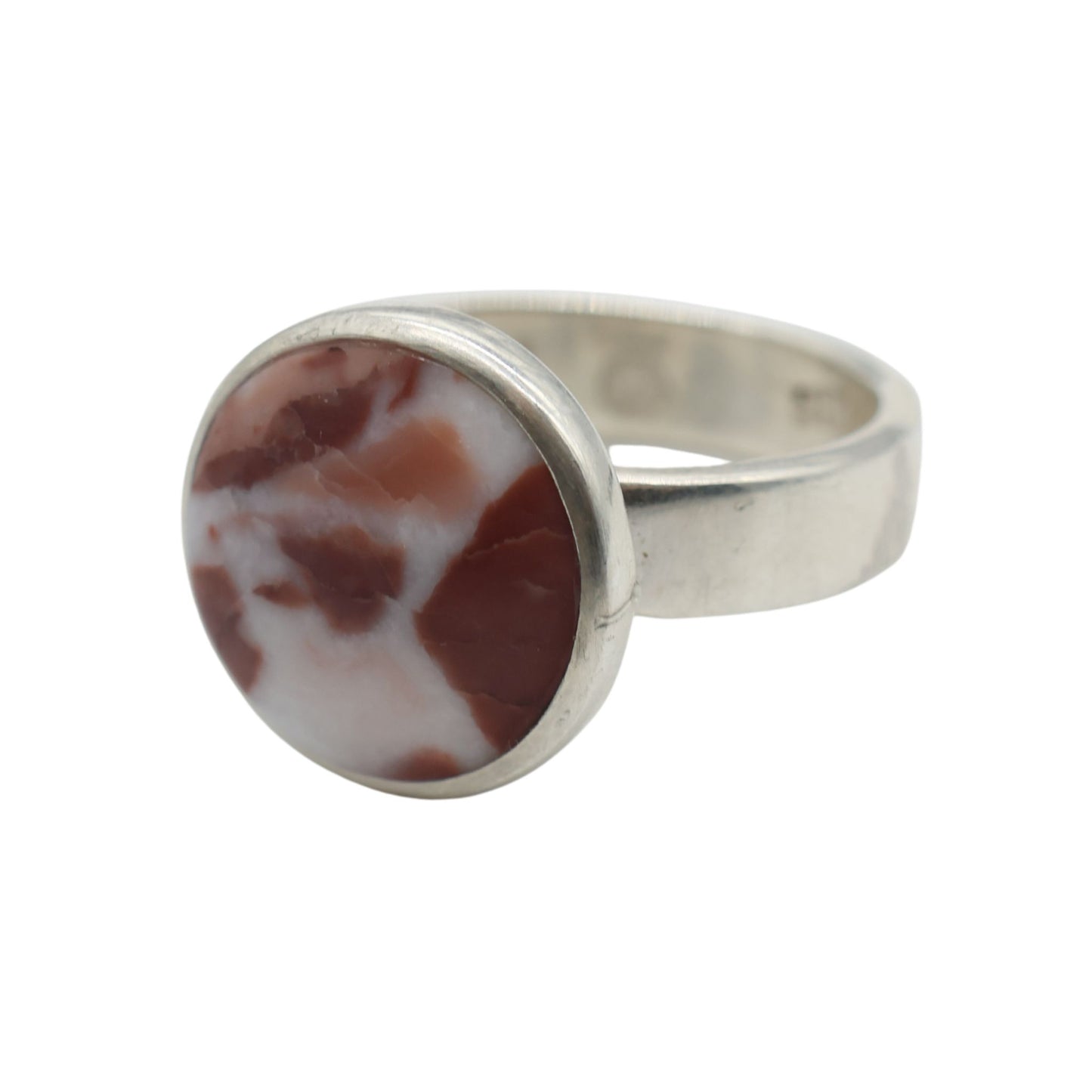 Adjustable Ring in Red & White Sassalbo Marble