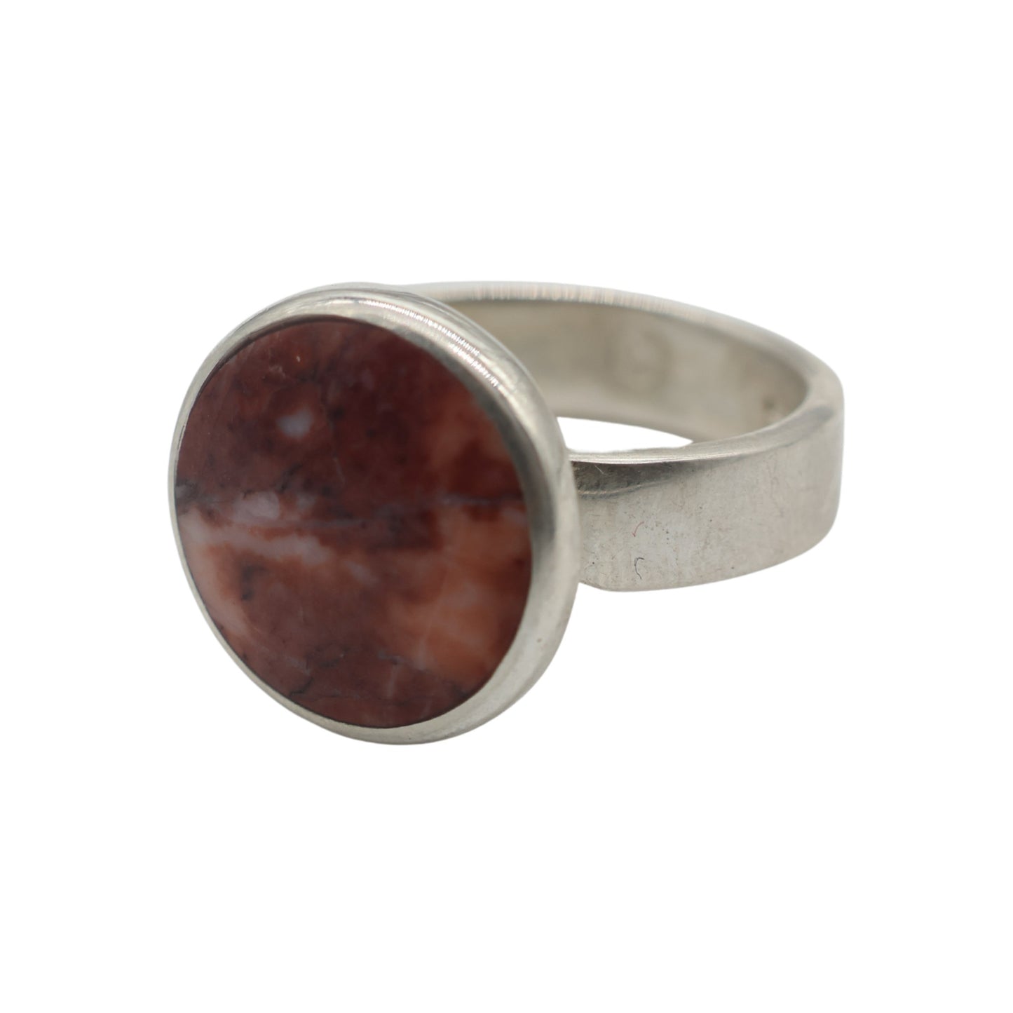 Adjustable Ring in Red Sassalbo Marble