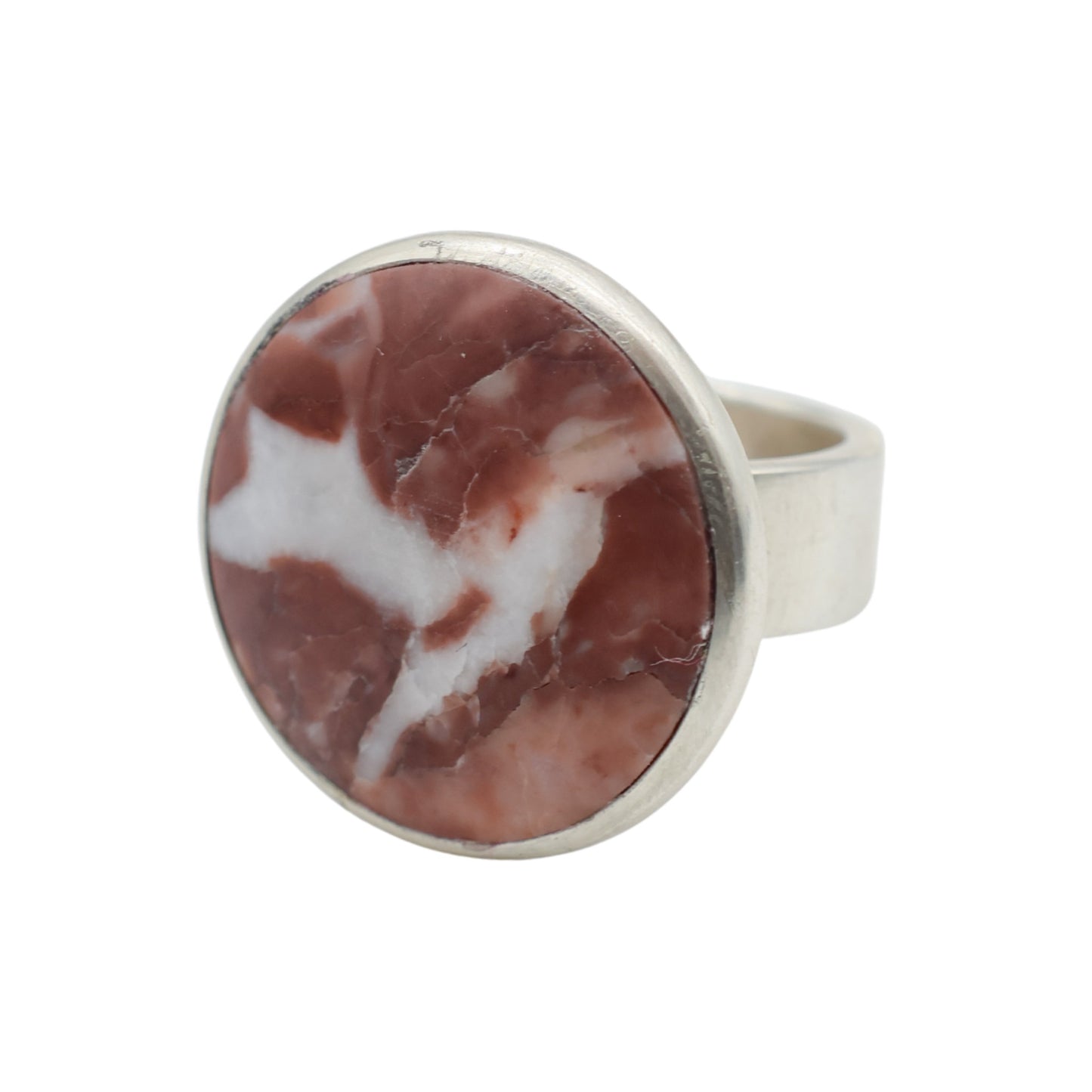 Adjustable Ring Made of Red Sassalbo Marble from Valposchiavo