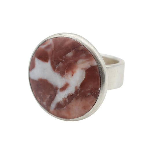Adjustable Ring Made of Red Sassalbo Marble from Valposchiavo