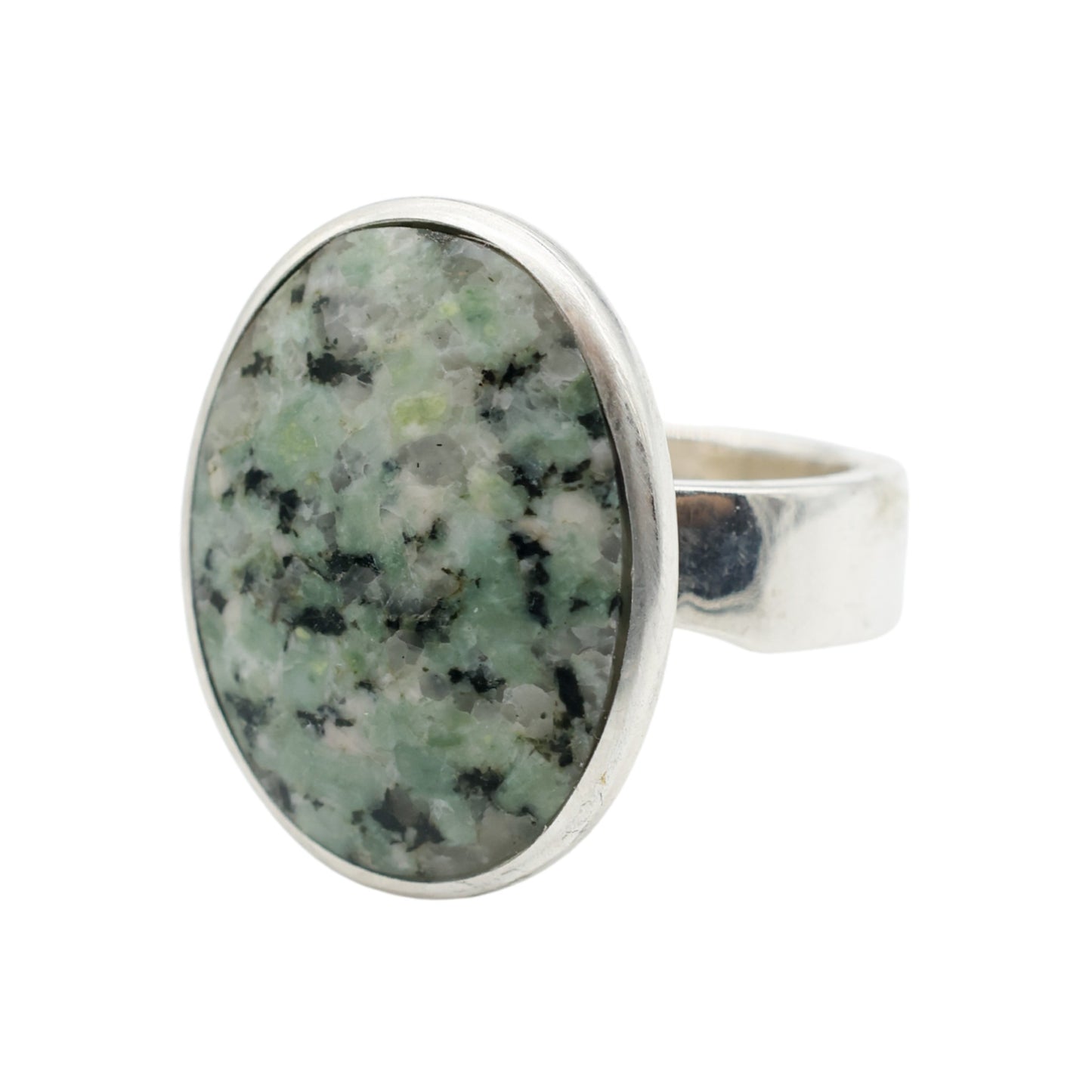 Adjustable Oval Ring with Blue Lake Stone from Valposchiavo