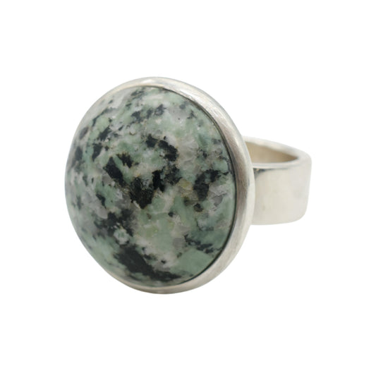 Adjustable Ring with Light Blue Lake Stone from Valposchiavo