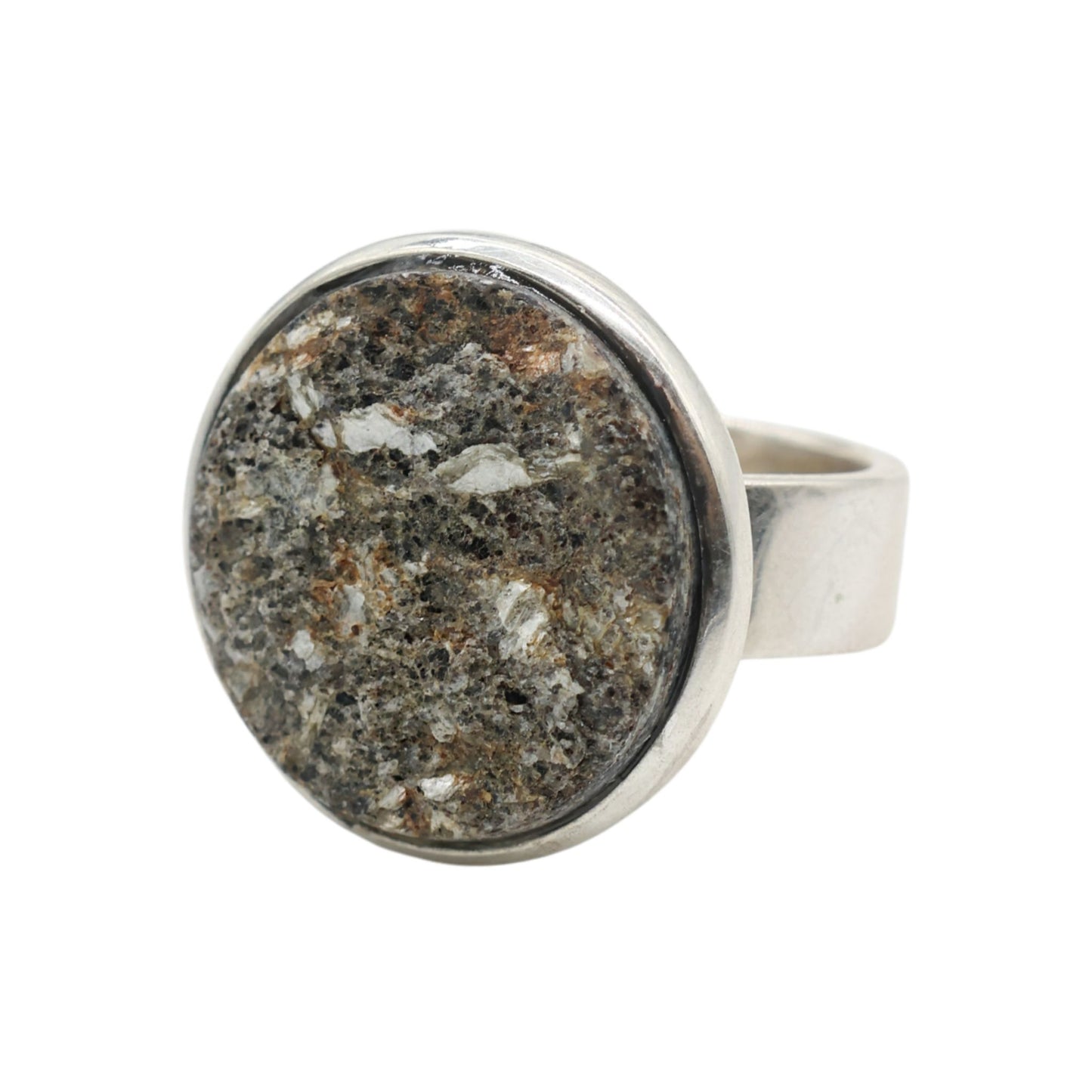 Adjustable Ring Made of Raw Lake Stone