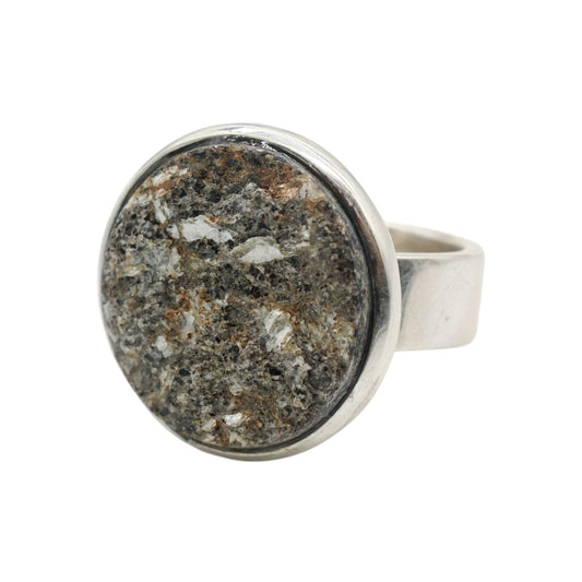 Adjustable Ring Made of Raw Lake Stone