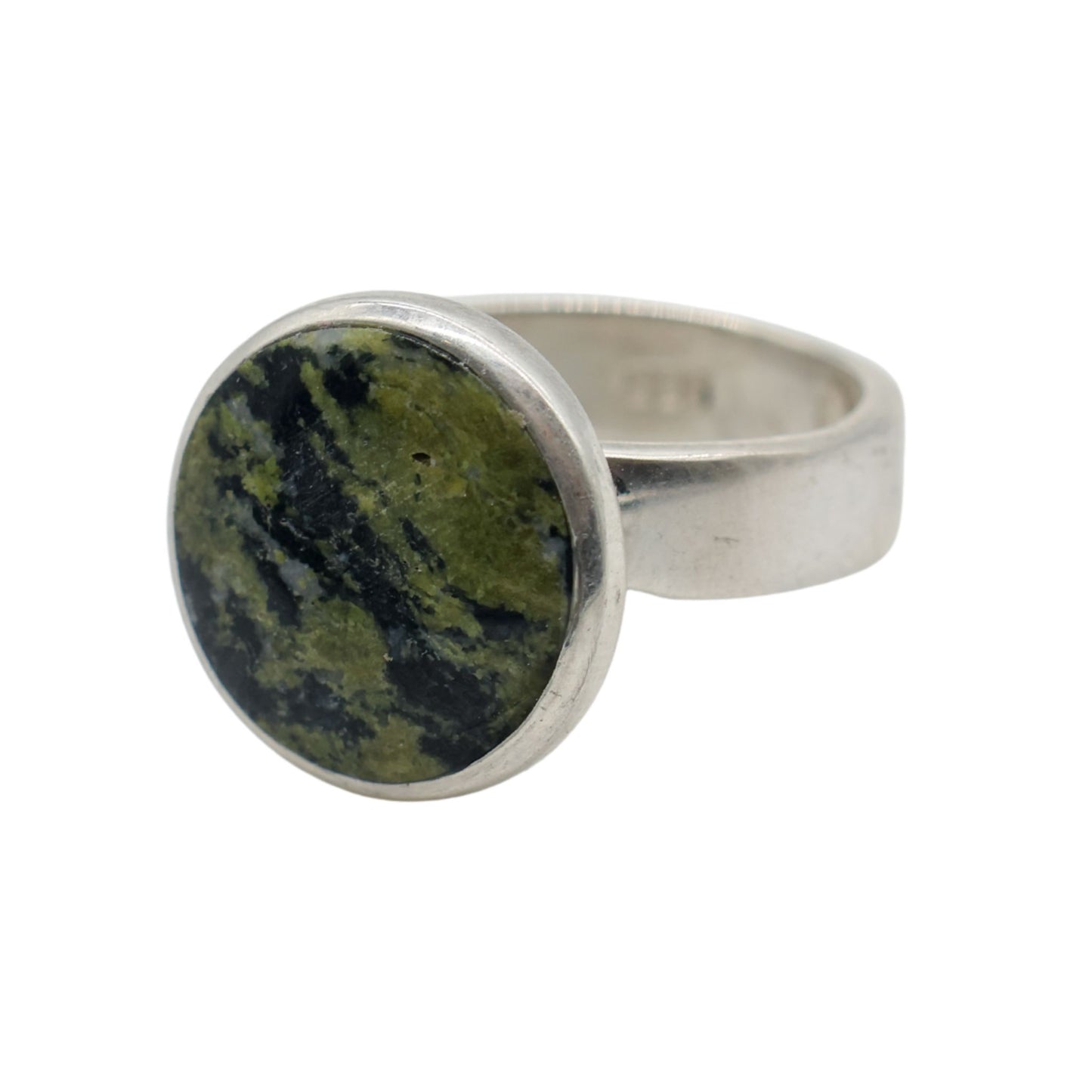 Adjustable Ring Made of Green Lake Stone