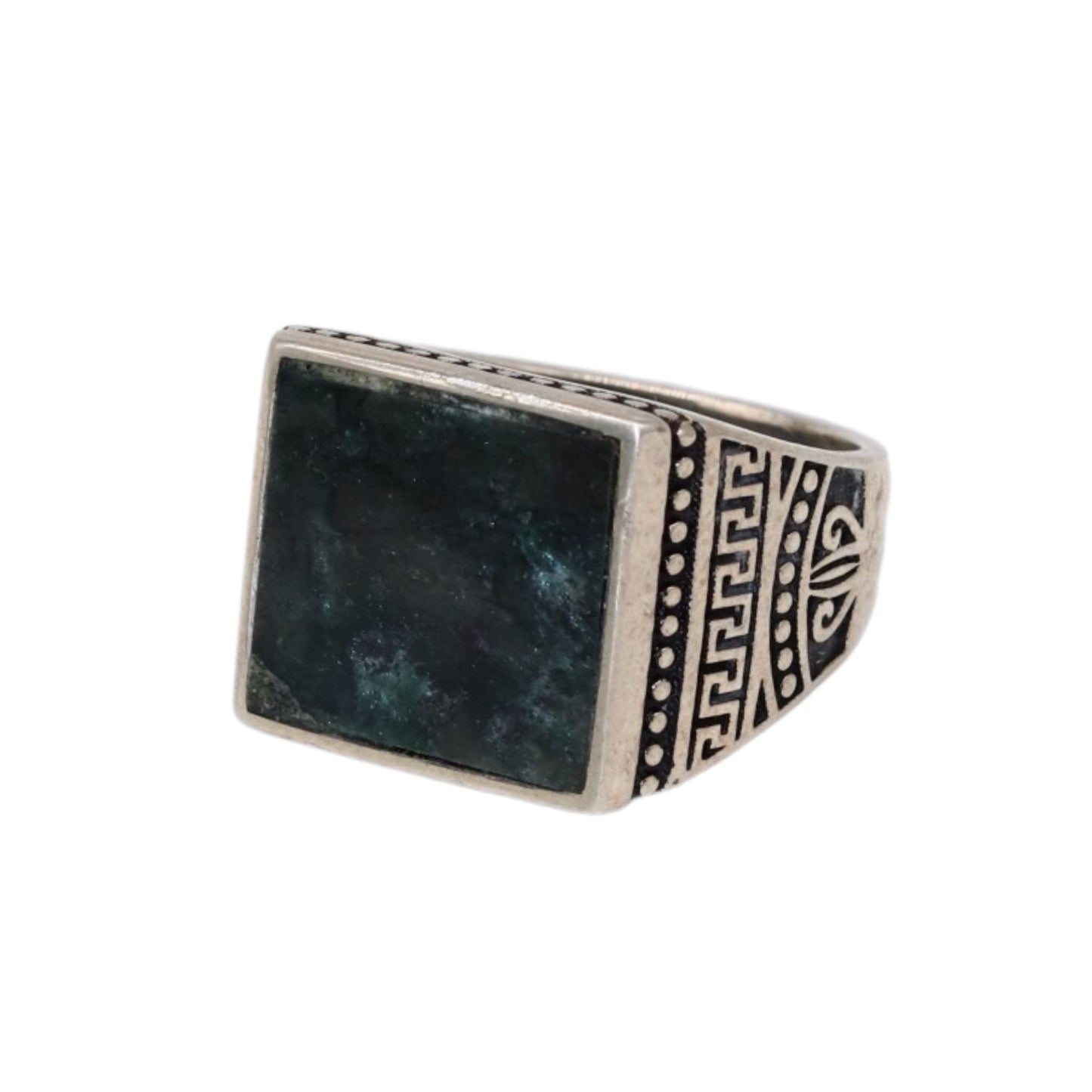 Vintage Unisex-Ring aus Serpentin aus der Valposchiavo