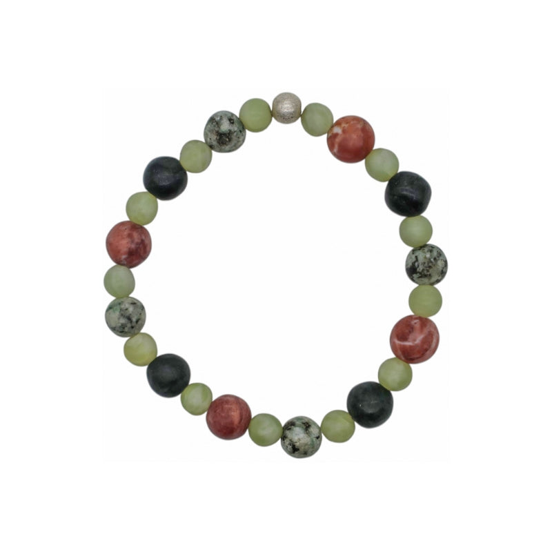 Bracelet with Valposchiavo stones and silver detail