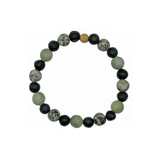 Bracelet with Valposchiavo stones and golden detail