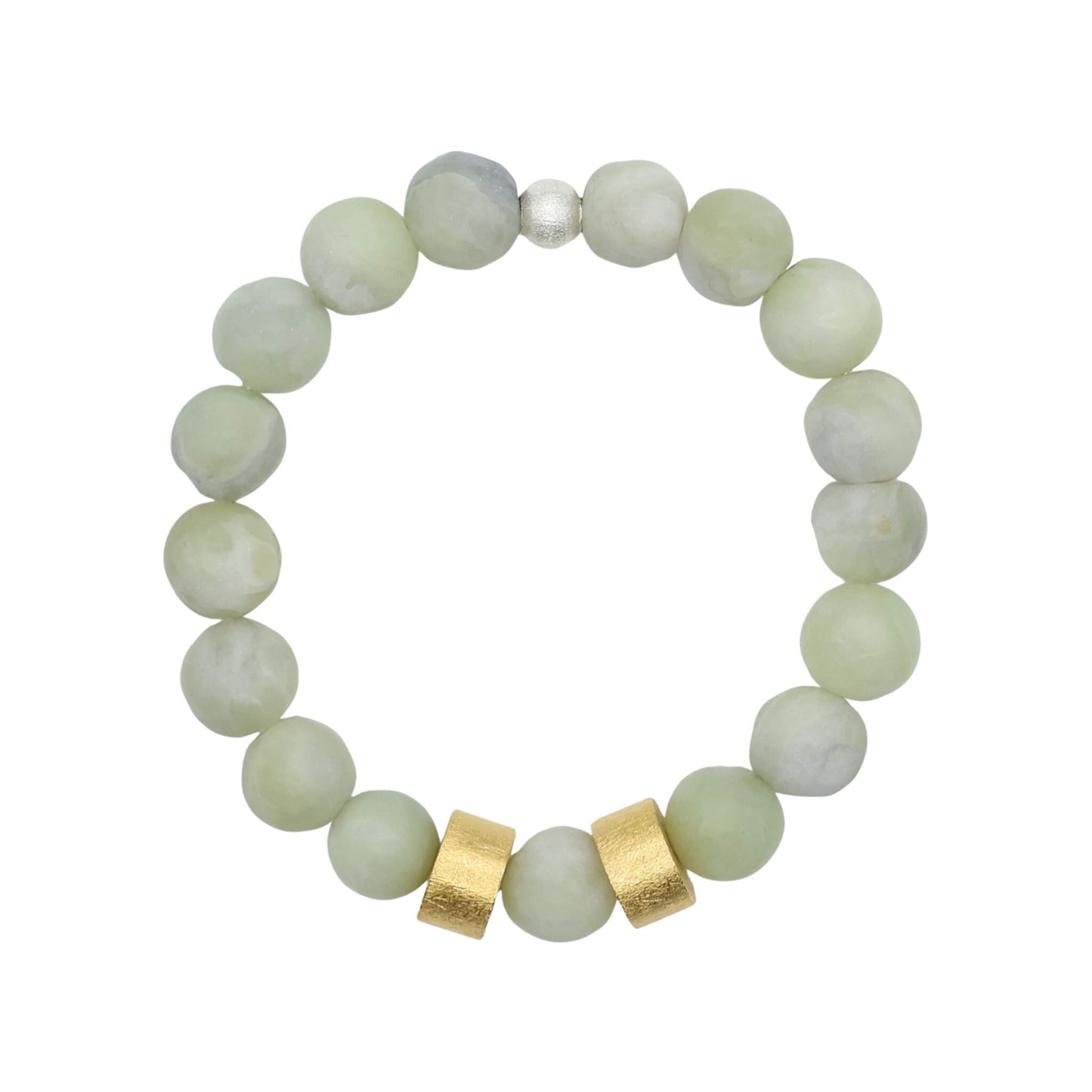 Bracelet Made of Nephrite Jade from Valposchiavo with Gold Details