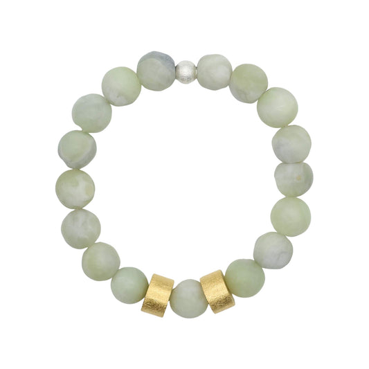 Bracelet Made of Nephrite Jade from Valposchiavo with Gold Details