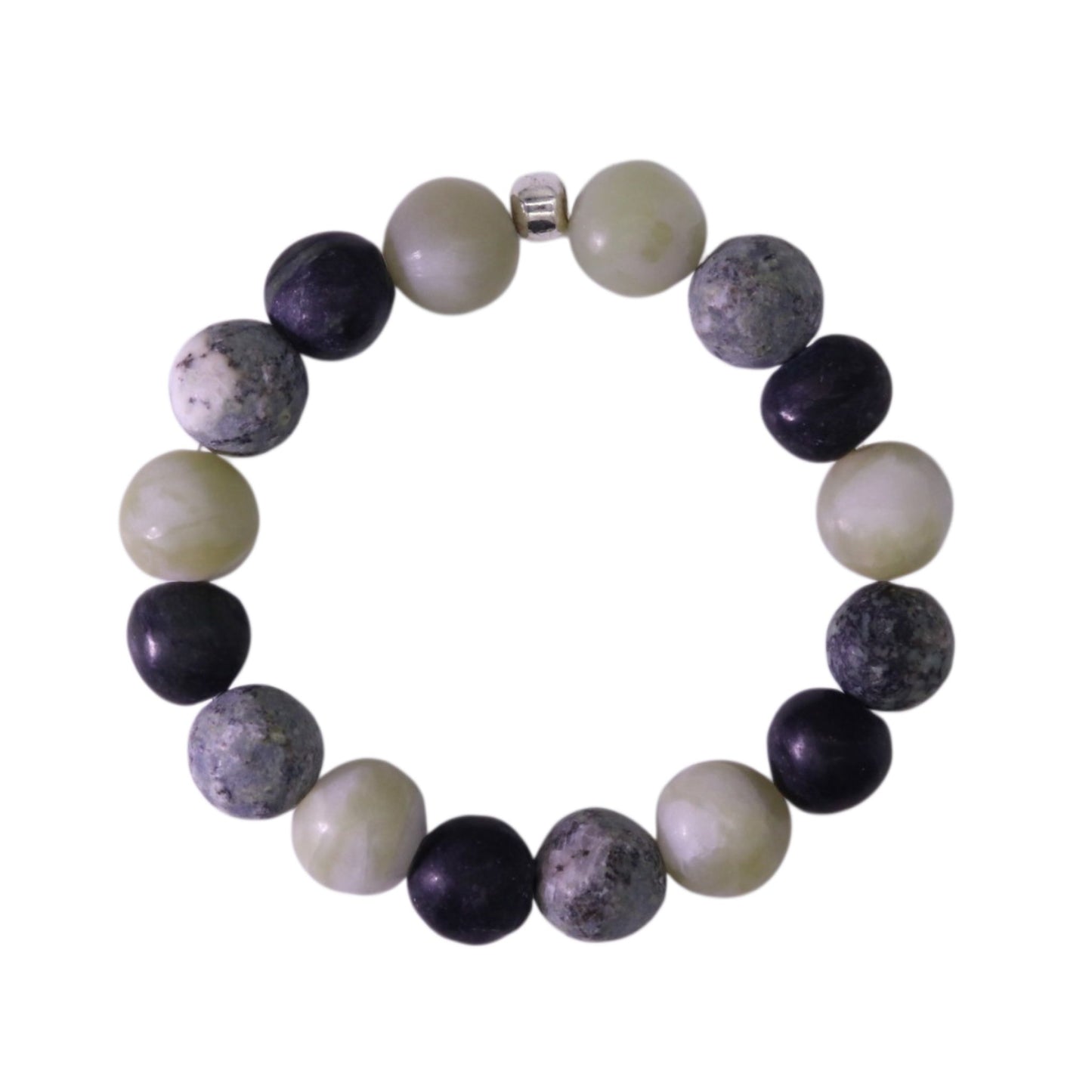 Armband aus Serpentin, Nephrit-Jade und See­stein aus der Valposchiavo