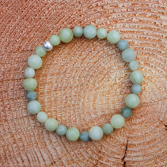 Bracelet with Nephrite Jade Spheres in Different Sizes