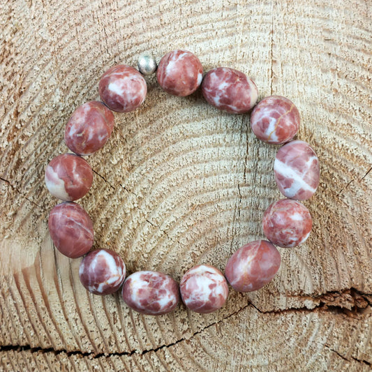 Bracelet with Spheres Made of Sassalbo Marble from Valposchiavo
