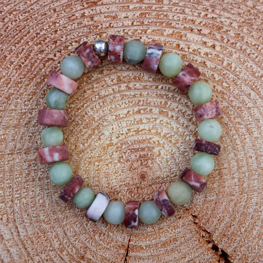 Bracelet with Nephrite Jade Beads and Sassalbo Marble Spacers