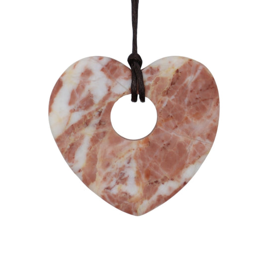 Sassalbo Marble Heart Pendant with White Veins